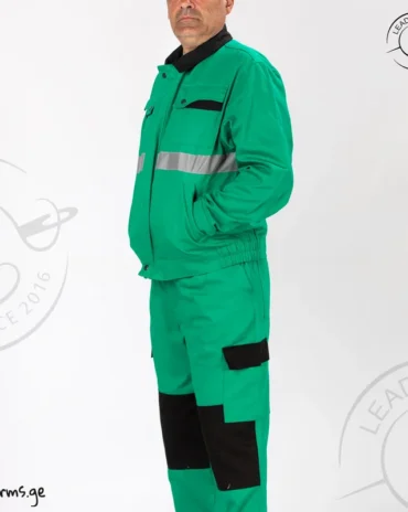 ნაცრისფერი სამუშაო კომბინიზონი სრული ხედი