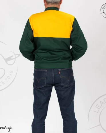სამუშაო ფორმა მწვანე ყვითელი ქურთუკი