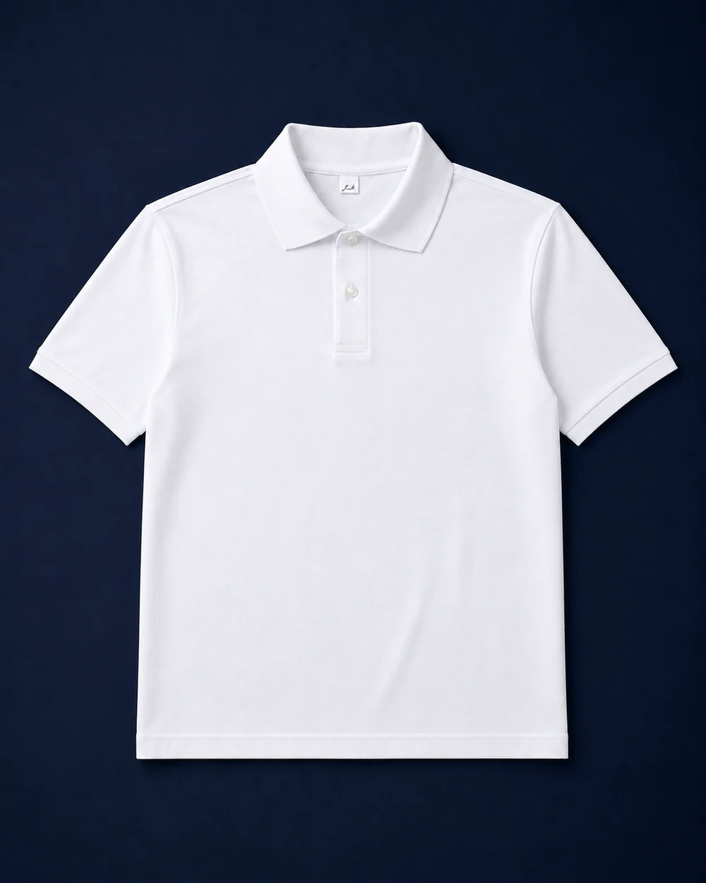 School uniform white polo shirt, short-sleeve